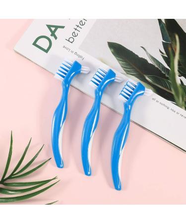 Denture Cleaning Brush 12 Pack - Hard Bristles, Double Sided - Portable False Teeth Toothbrush - Buy Online on GoSupps.com