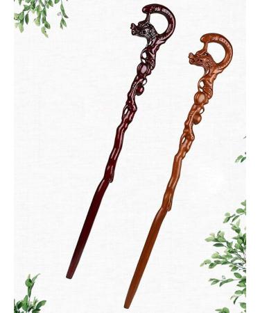 Wooden Walking Stick Solid Cane Solid Wood Walking Stick Walking Stick Wood Carving to Send Crutches Leading The Elderly Birthday Gift (Color : B) - Buy Online on GoSupps.com