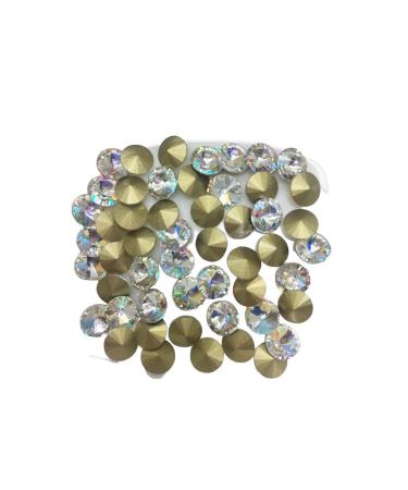 dijiusidy Nail Rhinestones Manicure Decorations Multiple-Shape Multi-color Glass DIY Decor Stickers Eye-catching Beauty Tools 6mmRound Satellite
