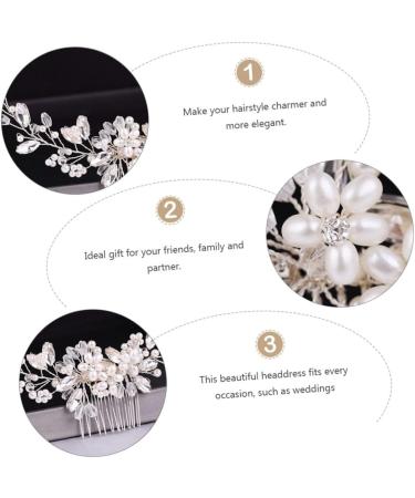 Housoutil Pearl Comb Bride Hair Accessory Flower Hairpin Comb Bride Hairpin Comb Rhinestone Hair Clips Pearl Flower Bridal Hair Clip Comb Hair Pin Wedding Hair Accessories White - Buy Online on GoSupps.com