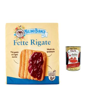 Italian Gourmet E.R. Mulino Bianco Lot de 12 graisses Biscottate Le fette rigate 315 g Biscotte