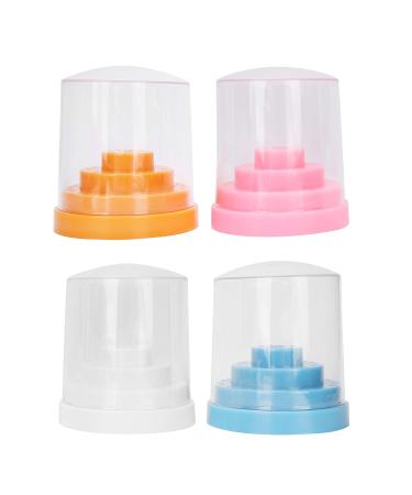 4pcs 48holes nail drill holder stand display organizer dustproof drill storage box for home use or nail salon