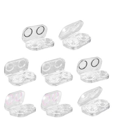 Exceart 1 sentence 8st glasses case for contact lenses contact lens holder storage of contact lenses mini contact lens container eye contact case invisible box plastic