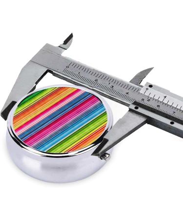 Colorful Mexican Stripes Mini Round Pill Box - 3 Compartment Portable Pill Organizer for Home Office & Travel - Buy Online on GoSupps.com