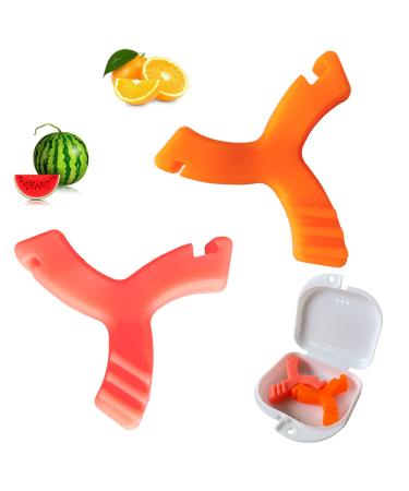 Chewies for Invisalign Aligners Aligner Chewies for Aligner Trays Seater Invisalign Munchies Orthodontic Dental Chewies Y-Shaped 2Pcs Watermelon&Orange