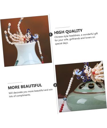 FRCOLOR 1pc Pearl Phoenix Hair Clip Chinese Hanfu Pearl Headpiece Hair Clips Rhinetone Hair Stick Vintage Hair Accessories Tassel Hairpins Pearl Hair Accessories Trendy Freshwater Pearls - Buy Online on GoSupps.com