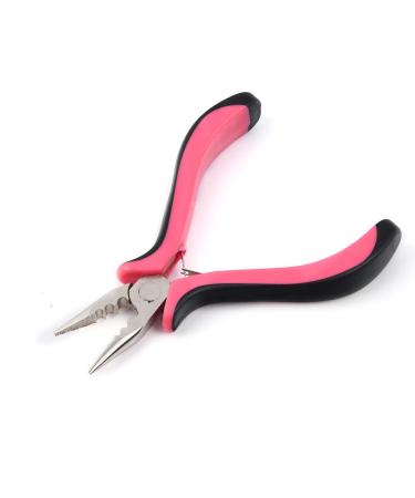 Vlasy 1PCS Mini Pliers for Hair Extensions Apply&Remove 3 Holes Pliers Pink Color Stainless Steel Rust Free 1 PCS Pink