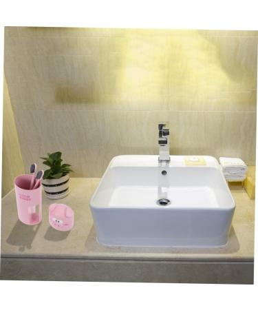 Zerodeko Cartoon Toothbrush Tumblers - Set of 2 Pink Bathroom Cups | Travel-Friendly Tooth Mugs (6.5x20.5 cm) - International Shipping Available - Buy Online on GoSupps.com