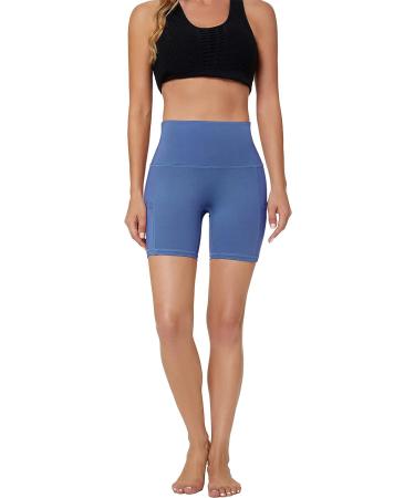 Auu High Waist Yoga Shorts for Women - Tummy Control Workout Pants with Pockets - Buy Online on GoSupps.com