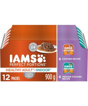IAMS Perfect Portions Healthy Wet Cat Food Adult Grain Free Pat - Chicken and Tuna 75 g Pack of 1 & Perfect Portions Healthy Wet Cat Food Adult Grain Free Cuts in Gravy - Buy Online on GoSupps.com