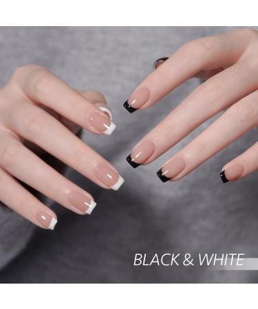 GAOY Gel Nail Polish Art Liner Set - Black & White for DIY French Manicure & Pedicure | International Shipping - Buy Online on GoSupps.com