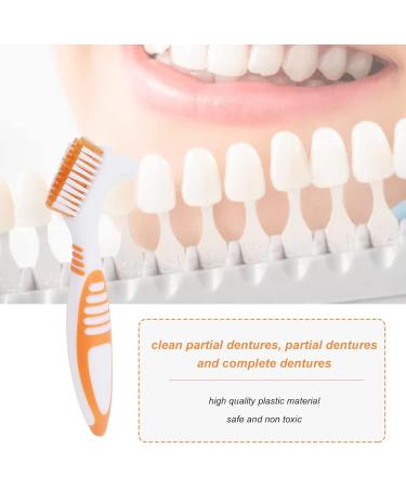 Denture Toothbrush for Safe Cleaning | Orange Tool for Partial & Complete Dentures - International Shipping - Buy Online on GoSupps.com