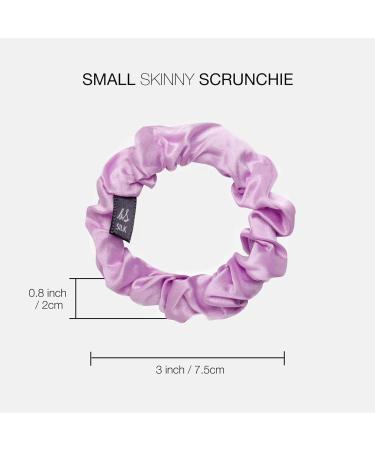 BasicSense Luxurious Mulberry Silk Hair Scrunchies - Set of 3 Skinny Large Scrunchies in Purple Assortment - Buy Online on GoSupps.com