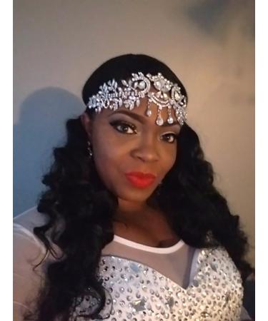 Crystal Rhinestone Wedding Bridal Headband - Elegant Headdress Chain Hair Jewelry - Buy Online on GoSupps.com