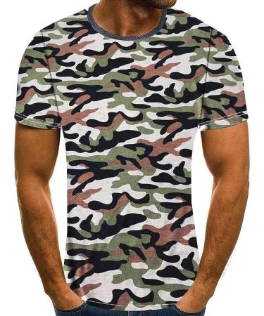Mens Hip Hop Style Green Black Pattern T-Shirt | Short Sleeve Curved Hem Crewneck Tee - Buy Online on GoSupps.com