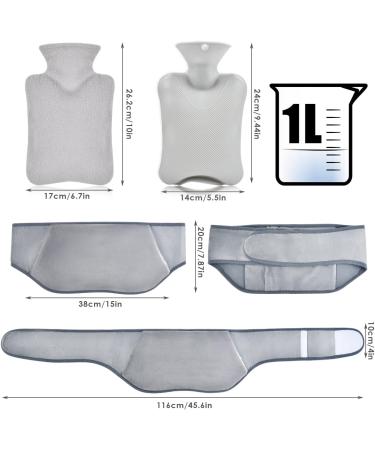 Doduo's 3-in-1 Hot Water Bottle with Fleece Cover - Neck Shoulder Back & Waist Heating Belt | Ideal for Adults | International Shipping Available - Buy Online on GoSupps.com