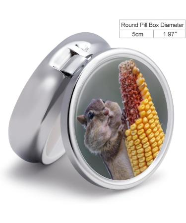 Small Travel Pill Case - Round Metal Pill Box 3 Compartment Portable Organizer for Daily & Travel - Hamster Design - Buy Online on GoSupps.com