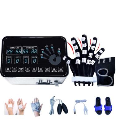 Finger Rehab Training Device Rehabilitation Robot Finger Orthoses Hand Stroke Hemiplegia Rehabilitation Training Equipment for Arthritis Wrist Pain Relief & Finger Numbness Left Large