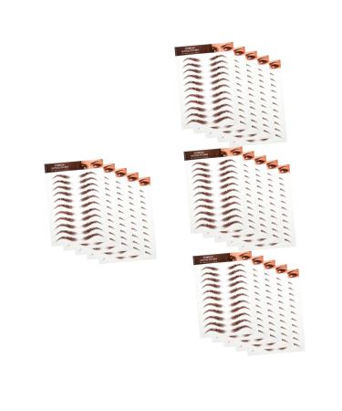FOMIYES 20 Sheets Eyebrow Stickers Eyebrow Waterproof Simulation Eyebrow Authentic Eyebrow Fake Eyebrows 1 count (Pack of 1) Brownx4pcs