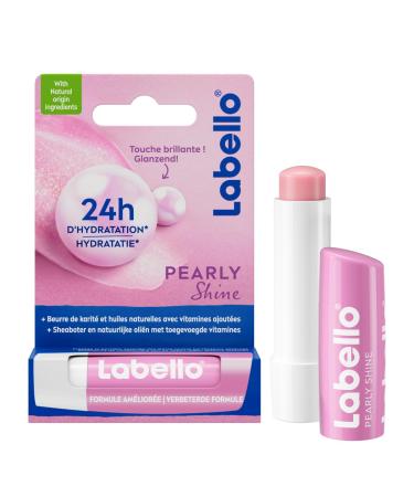 LABELLO Pearly Shine (1 x 5.5 ml), Lip balm enriched with natural oils & silk pearls, Lip care Long-lasting hydration for 24 hours