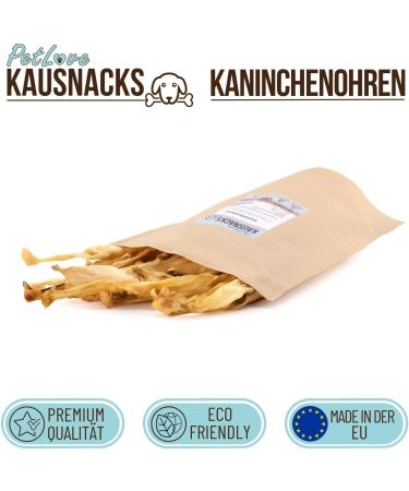 Petlove Rabbit Ears Kausnack for Dogs & Cats - 100% Natural Low-Fat Dental Treats (300g) - Buy Online on GoSupps.com