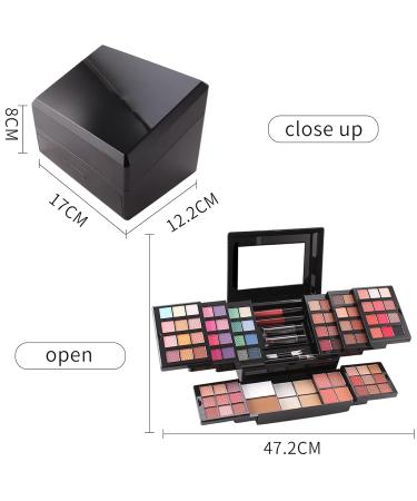 Mknzome Exquisite Cosmetics Gift Set | Multifunctional Makeup Kit for Face Eyes & Lips | Perfect Birthday Gift for Girlfriend - Eyeshadow Palette Lipstick Rouge & Pressed Powder #1 - Buy Online on GoSupps.com