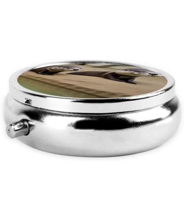 Otter Printed Mini Round Pill Box | 3 Compartment Travel Organizer for Medicine | Portable Pill Case for Home & Office Use - Buy Online on GoSupps.com