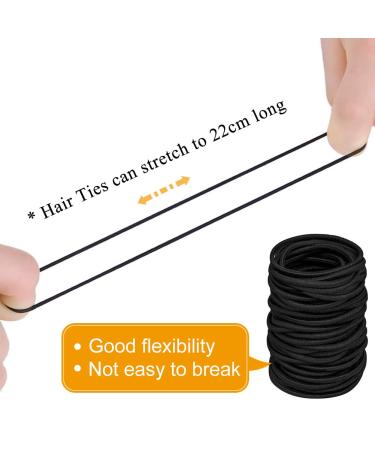 Buy Xcozu Black Hair Ties for Girls - 30 Elastic No-Metal Bands for Thin & Thick Hair - Durable Ponytail Holders - Buy Online on GoSupps.com