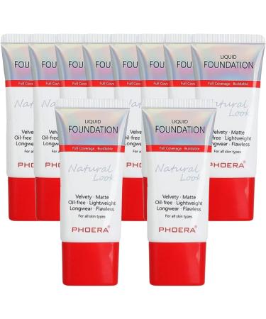 Glamza Phoera Full Coverage Foundation - 24 Hour Long Lasting Oil Control - Even Foundation Smarter Packaging - Includes 10 Sponges 30ml & 108 Light Brown - Buy Online on GoSupps.com
