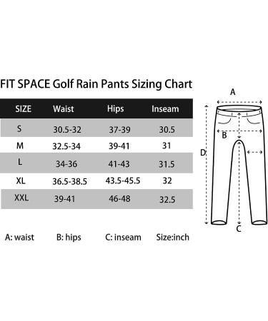 Fit Space Golf Climastorm Waterproof Rain Pants - Black Pro Medium | 20K Lightweight Performance Sporty Trousers - Buy Online on GoSupps.com