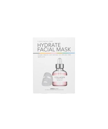 Dermal Shop Hydrate Facial Mask - 7 Masks for Daily Use - Skincare Sheet for Oily Dry Sensitive Skin - Anti Aging Full Face Mask - Moisturize & Tighten Your Skin