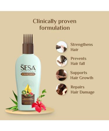 Sesa Ayurvedic Strong Roots Hair Oil - Hair Fall Control, Growth Support & Damage Repair - 100 ml - Buy Online on GoSupps.com