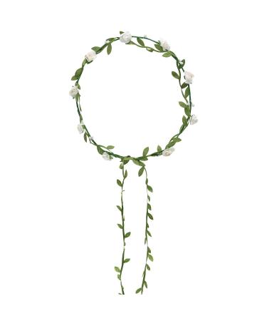 Hair wreath flowers ladies girls wedding communion flower hair wreath (white)