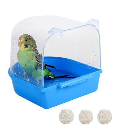Tfwadmx Bird Cage Bath Parrot Bath Box Accessory Supplies Hanging Bathing Tub for Small Birds Canary Budgies Cockatiel Lovebirds