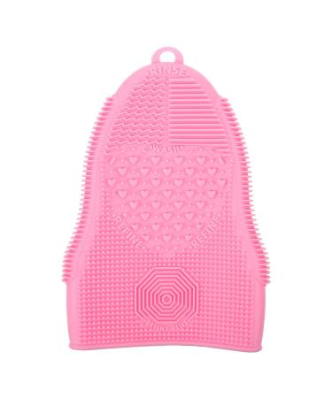 Makeup Brush Cleaning Pad Makeup Tool Cleaning Pad Beauty Tool Cleaner Cosmetic Brush Cleaner Brush Clean Cushion Makeup Tool Cleaner Cosmetics Brush Mat Brush Rinsing Pad 19x13cm Pink