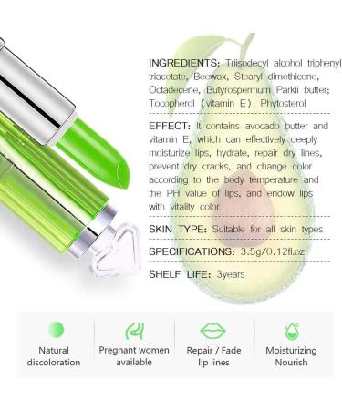 Avocado Moisturizing Lip Balm 3g Hydrating Color Change Nourishing Lip Gloss Elieve Lip Discomfort Repair Damaged Lip Muscles - Buy Online on GoSupps.com
