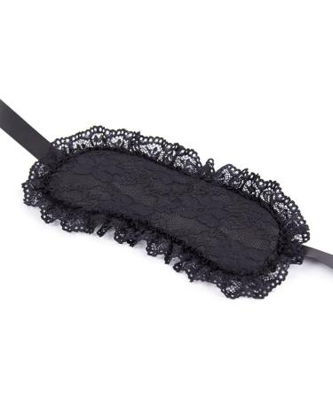 Sexy Lace Padded Eye Mask Set - Black/Purple Masquerade Blindfolds - Buy Online on GoSupps.com