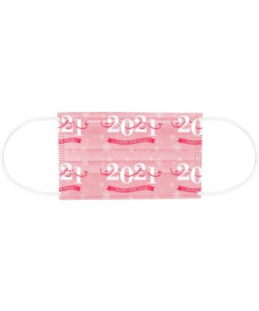 BEUU 10PCS Disposable Face_Mack for Adult 2021 Happy New Year Face Bandanas 3-Layer Non-Woven with Elastic Earloops - Buy Online on GoSupps.com