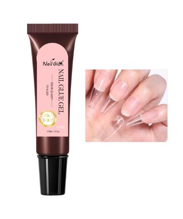 NAILGIL Solid Nail Glue Gel for False Nail Tips Press on Nail Glue Hard Acrylic Nail Glue Gel for Salon Manicure Glue Adhesive DIY at Home Need UV Led Cured