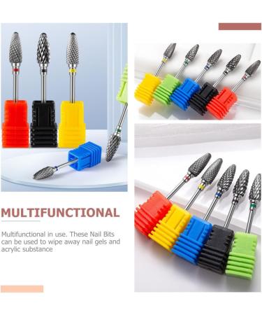 POPETPOP 5pcs Nail Polisher Professional Nail Drill Bits Nail Art Drill Bit Nail Grinding Head Fine Grit Nail Drill Bits for Acrylic Nails Tools Electric Nail Manicure Tungsten Steel Alloy 7x1.3.cmx5pcs As Shown 2x5pcs - Buy Online on GoSupps.com