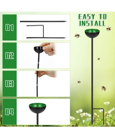 Lineshading 4 Pcs Bee Watering Station Butterfly Bee Water Catcher Cups Small Insects Bee Feeders for Outside Feeding and Watering Bees Colorful Metal Garden Stakes Garden Sculpture Decor 4 Colors - Buy Online on GoSupps.com