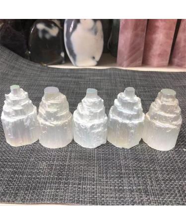 Natural Stones Quartz Crystal Aura Selenite Towers Gemstones Reiki Decoration - (Color: Selenite Size: 50-60mm) - Buy Online on GoSupps.com