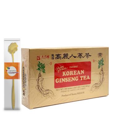 Prince of Peace Korean Ginseng Tea 100 Sachets with Inspiration Industry Coffee Spoon -             (1 Box) 100 Count (Pack of 1)