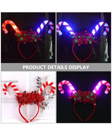 Lurrose Christmas Headbands - 2Pcs Glowing Candy Cane Hair Hoops for Women - Buy Online on GoSupps.com