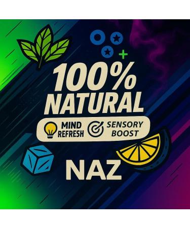 Naz Menthol Herbal Nasal Stick - Spearmint Camphor Eucalyptus Extracts w/Vapor Electric Nasal Inhaler for Aromatherapy ICY Refreshing & Instant Focus Herbal Diffuser Pen - 3Pak Blue Raz Lemonana Miami Ice - Buy Online on GoSupps.com