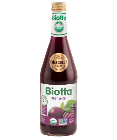 Biotta Organic Beet Juice - 100% Natural Beetroot Superfood - Helps Support Blood Pressure, Brain, Stamina & Energy - Natural Nitric Oxide & Potassium Booster - Gluten Free (16.9 Fl Oz, Pk of 6) Standard Packaging