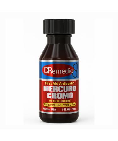 DRemedio Mercuro Cromo (Mercuro Chrome) First Aid Antiseptic 1 fl oz (29 ml) Pack of 1