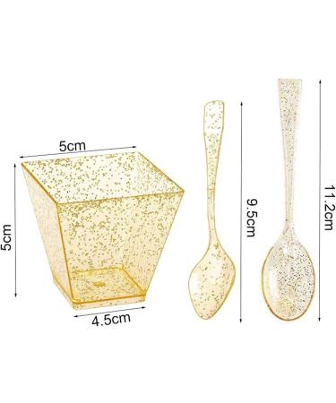 Nail Clippers 1pc Disposable Bowl Spoon Small Square Cup Try Cup Dessert Bowl Dessert Spoon with Bowl and Spoon Suitable for Kitchen - Buy Online on GoSupps.com