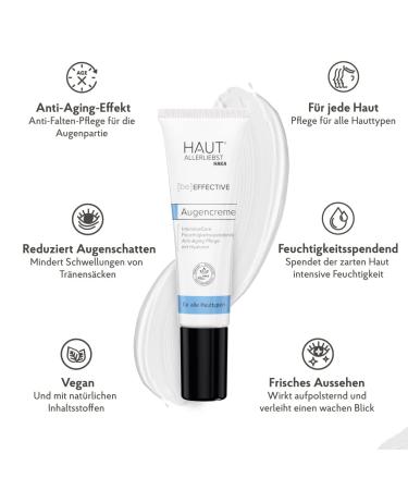 HAUTALLERLIEBST Eye Cream with Hyaluronic Acid & Jojoba Oil | Anti-Aging Dark Circle Treatment (15 ml) - International Shipping Available - Buy Online on GoSupps.com