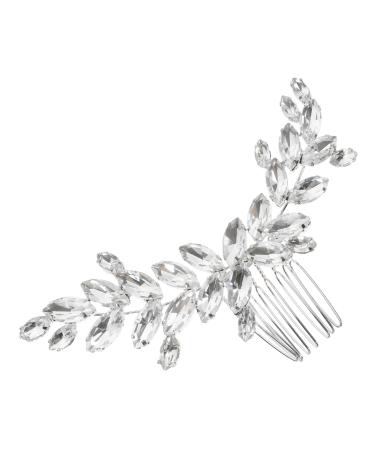 MAGICLULU rhinestone side comb bride headpieces for wedding decorate girl headpiece Grab the drill welding rhinestones headgear Metal hair accessories for bride Glass